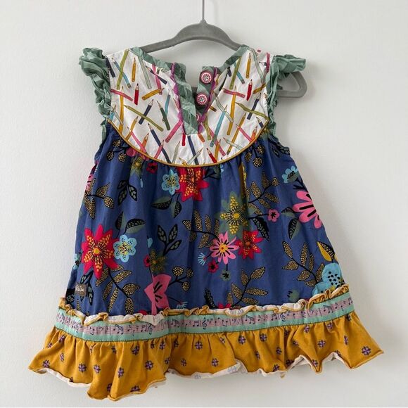 MATILDA JANE Flying Colors Pencil tunic sz 4 back to school patterned ruffles - Picture 3 of 4